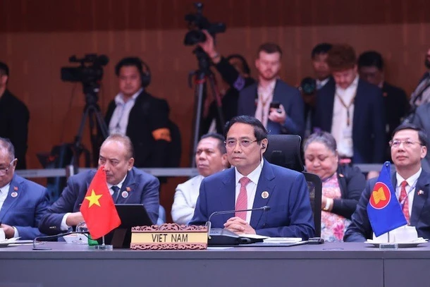 Thủ tướng Chính phủ Phạm Minh Chính tham dự Hội nghị Cấp cao Kỷ niệm 50 năm quan hệ ASEAN-New Zealand. (Ảnh: NHẬT BẮC/VGP)