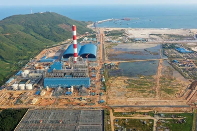 Nhà máy Nhiệt điện Quảng Trạch I đang hoàn thiện các công đoạn cuối để đưa vào vận hành. Ảnh EVN