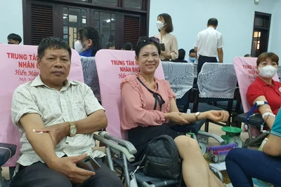 Gia đình bà Nguyễn Thị Tính đã có 130 lần tham gia hiến máu tình nguyện. (Ảnh: Nhân vật cung cấp)