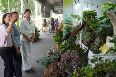 Khách tham quan gian hàng. (Ảnh: HÀ PHẠM)