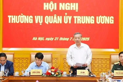 Tổng Bí thư Tô Lâm chủ trì hội nghị. (Ảnh: TTXVN)
