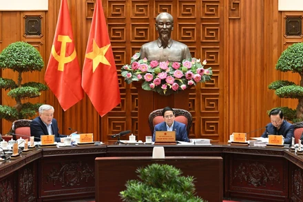 Thủ tướng Chính phủ Phạm Minh Chính chủ trì cuộc họp của Thường trực Chính phủ. (Ảnh: Trần Hải)