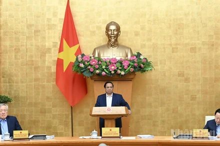 Thủ tướng Phạm Minh Chính chủ trì Phiên họp Chính phủ thường kỳ tháng 11. (Ảnh: TRẦN HẢI)