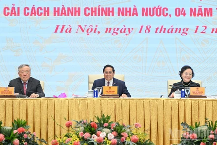 Thủ tướng Chính phủ Phạm Minh Chính chủ trì hội nghị. (Ảnh: Trần Hải)