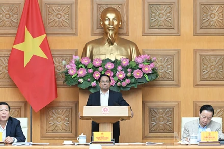 Thủ tướng Chính phủ Phạm Minh Chính chủ trì Phiên họp thứ 22 của Ban Chỉ đạo Nhà nước về các dự án, công trình giao thông trọng điểm. (Ảnh: Trần Hải)