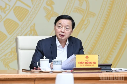 Phó Thủ tướng Chính phủ Trần Hồng Hà chủ trì Phiên họp thứ 27 của Ban Chỉ đạo Quốc gia về IUU. (Ảnh: TRẦN HẢI)