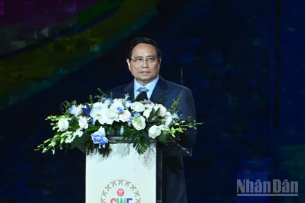 Thủ tướng Chính phủ Phạm Minh Chính phát biểu ý kiến tại Lễ hội Văn hóa Thế giới tại Hà Nội lần thứ nhất. (Ảnh: TRẦN HẢI) 