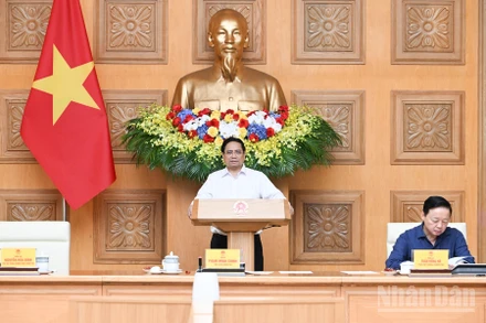 Thủ tướng Chính phủ Phạm Minh Chính chủ trì phiên họp. (Ảnh: Trần Hải)