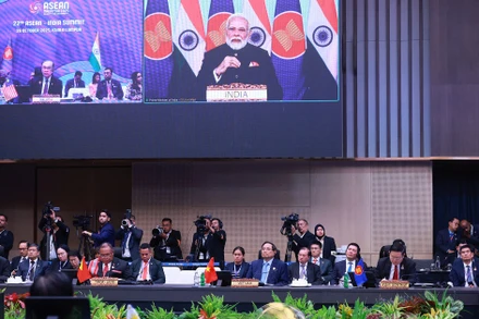 Thủ tướng Chính phủ Phạm Minh Chính tham dự Hội nghị Cấp cao ASEAN-Ấn Độ lần thứ 22. (Ảnh: Dương Giang/TTXVN)