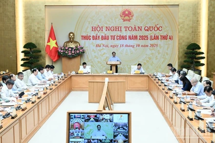 Quang cảnh Hội nghị toàn quốc thúc đẩy đầu tư công năm 2025. (Ảnh: Trần Hải)