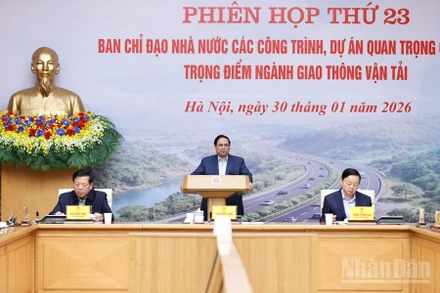 Thủ tướng Chính phủ Phạm Minh Chính chủ trì Phiên họp lần thứ 23 của Ban Chỉ đạo. (Ảnh: Trần Hải)