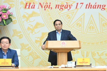 Thủ tướng Chính phủ Phạm Minh Chính chủ trì phiên họp. (Ảnh: Trần Hải)