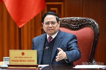 Thủ tướng Chính phủ Phạm Minh Chính phát biểu ý kiến kết luận cuộc họp. (Ảnh: Trần Hải)