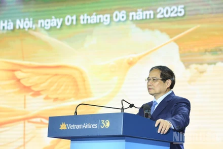 Thủ tướng Phạm Minh Chính phát biểu ý kiến tại lễ kỷ niệm. (Ảnh: TRẦN HẢI)