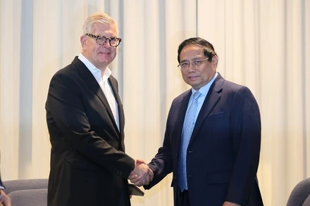 Thủ tướng Phạm Minh Chính tiếp ông Borje Ekholm, Tổng Giám đốc Tập đoàn Ericsson. (Ảnh: NHẬT BẮC/ VGP)