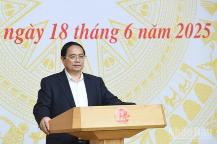 Thủ tướng Phạm Minh Chính phát biểu ý kiến tại Hội nghị. (Ảnh: TRẦN HẢI)