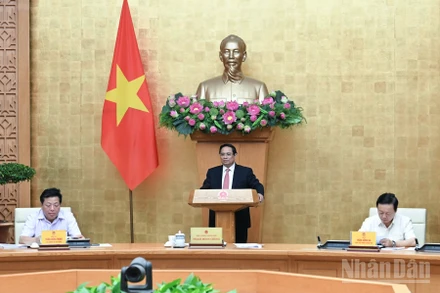 Thủ tướng Chính phủ Phạm Minh Chính chủ trì Phiên họp thứ 20 của Ban Chỉ đạo. (Ảnh: TRẦN HẢI)