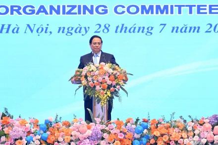 Thủ tướng Chính phủ Phạm Minh Chính chủ trì Lễ Công bố thành lập Ủy ban Quốc gia APEC 2027. (Ảnh: TRẦN HẢI)