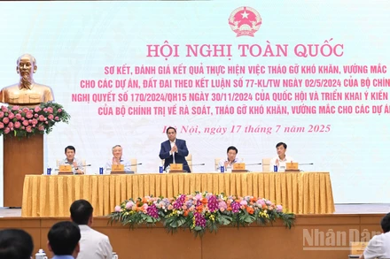 Thủ tướng Chính phủ Phạm Minh Chính chủ trì hội nghị. (Ảnh: TRẦN HẢI)