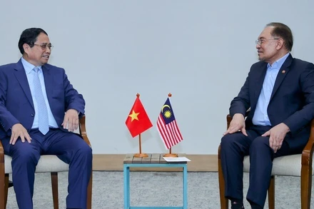 Thủ tướng Chính phủ Phạm Minh Chính đề nghị Malaysia tăng cường hợp tác chuyển đổi số, trong đó có hỗ trợ xây dựng Trung tâm dữ liệu quốc gia kết nối với Trung tâm dữ liệu của ASEAN. (Ảnh: VGP/Nhật Bắc)