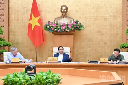 Thủ tướng Phạm Minh Chính chủ trì phiên họp Chính phủ chuyên đề về xây dựng pháp luật tháng 7/2025. (Ảnh: Trần Hải). 