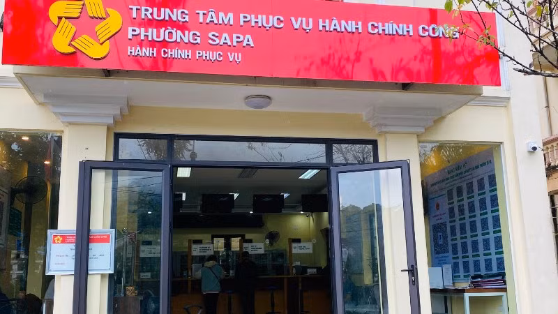 Trụ sở Trung tâm phục vụ hành chính công phường Sa Pa.