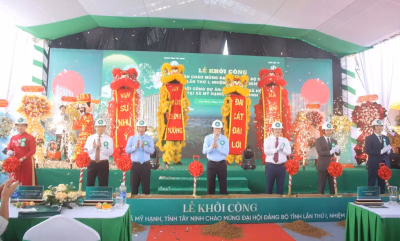 Tây Ninh khởi công dự án khu 1.646 căn hộ nhà ở xã hội chào mừng Đại hội Đảng bộ tỉnh lần thứ I, nhiệm kỳ 2025-2030.