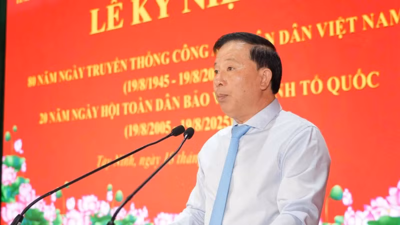 Chủ tịch Ủy ban nhân dân tỉnh Tây Ninh Nguyễn Văn Út phát biểu.