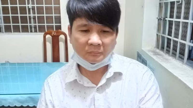 Đối tượng Tiến tại cơ quan Công an.