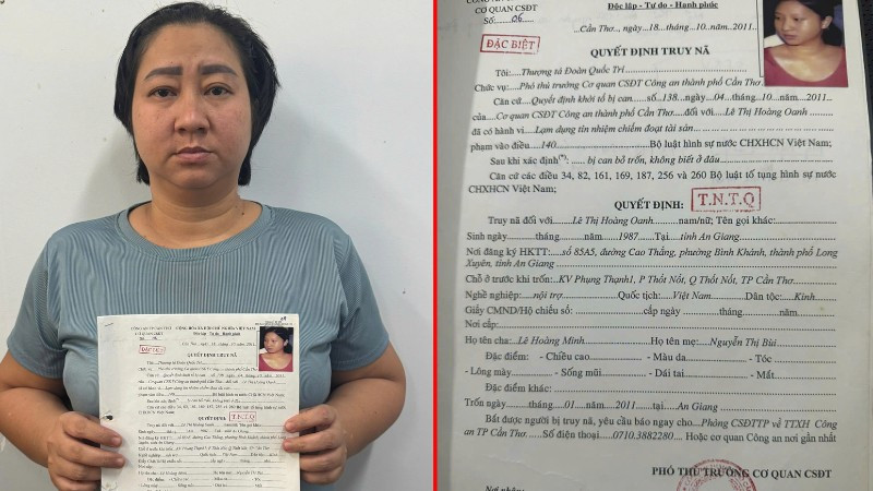 Đối tượng Hoàng Oanh và lệnh truy nã.