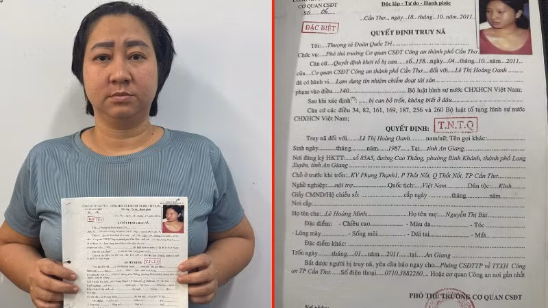 Đối tượng Hoàng Oanh và lệnh truy nã.