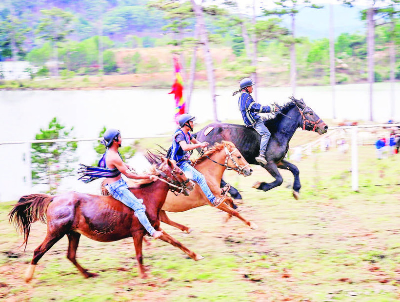 Giải đua ngựa không yên dưới chân núi Lang Biang.