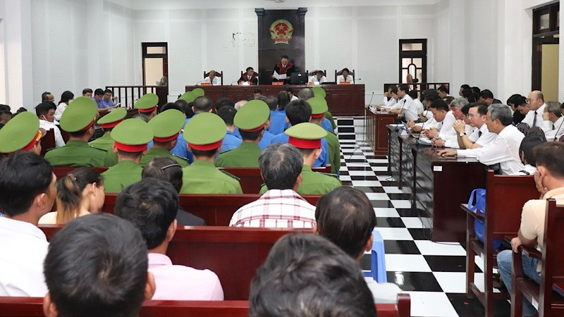 Quang cảnh phiên xét xử sơ thẩm.
