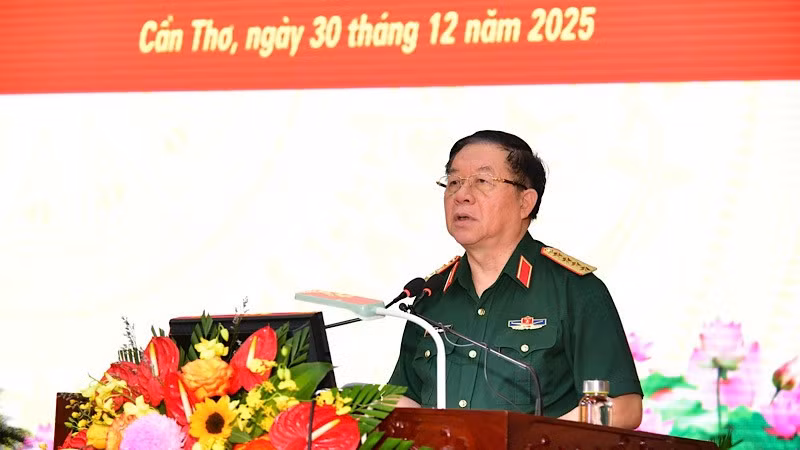 Đại tướng Nguyễn Trọng Nghĩa phát biểu chỉ đạo tại Hội nghị.