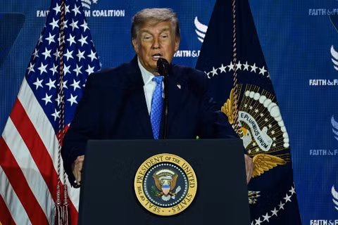 Tổng thống Mỹ Donald Trump phát biểu tại Washington, D.C. (Ảnh: AA/TTXVN)