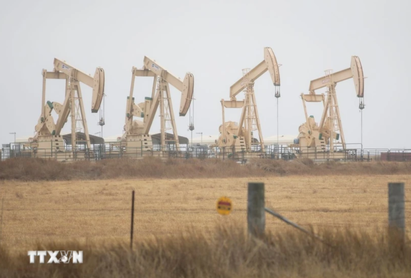 Giàn khoan dầu tại Texas, Mỹ. (Ảnh: THX/TTXVN)