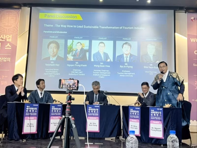 Cục trưởng Cục Du lịch quốc gia Việt Nam Nguyễn Trùng Khánh tham dự Hội nghị ngành du lịch thế giới lần thứ 4. (Ảnh: Trung tâm Thông tin du lịch)