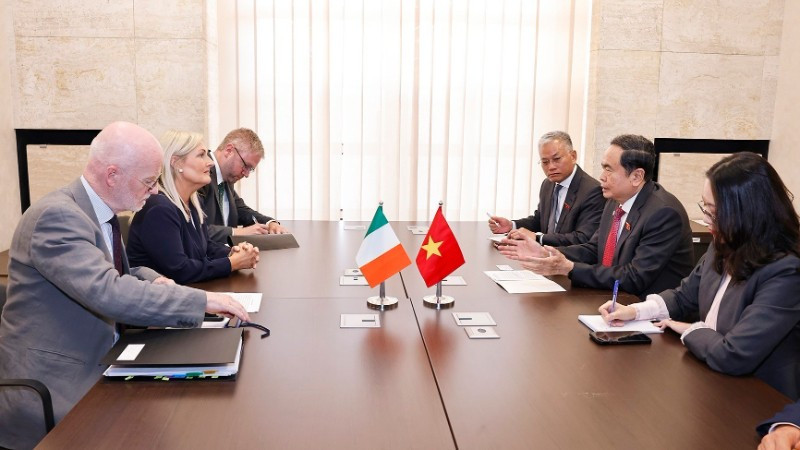Chủ tịch Quốc hội Trần Thanh Mẫn gặp Chủ tịch Hạ viện Ireland Verona Murphy. (Ảnh: DOÃN TẤN/TTXVN)