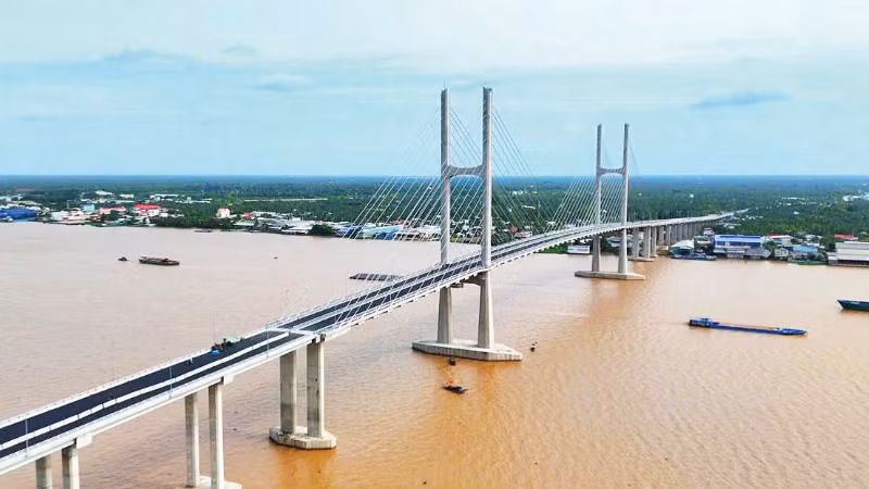 Cầu Rạch Miễu 2 khánh thành năm 2025. (Ảnh: HOÀNG TRUNG)