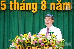 Ủy viên Trung ương Đảng, Bí thư Tỉnh ủy Đồng Tháp Lê Quốc Phong phát biểu chỉ đạo Đại hội Đảng bộ phường Cao Lãnh.
