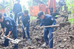 Đội K91 phát hiện một bộ hài cốt tại ấp Hòa Thuận, xã Phú Hựu.