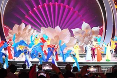 Tiết mục nghệ thuật chào mừng Festival hoa Sa Đéc.