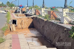 Hiện trường vụ sạt lở.