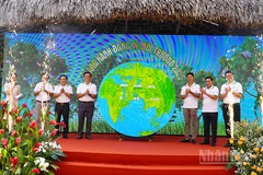 Nghi thức phát động Tháng hành động vì môi trường năm 2025 tại Đồng Tháp. (Ảnh: HỮU NGHĨA)