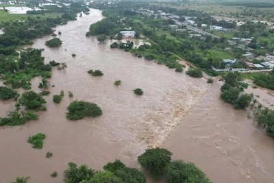 Xã Lương Sơn bị ngập nặng.