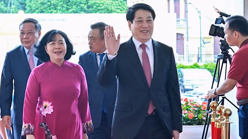 Chủ tịch nước Lương Cường đã tới dự buổi lễ tại Hà Nội.