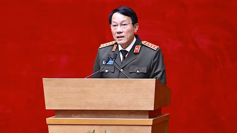 Bộ trưởng Công an Lương Tam Quang phát biểu tại hội nghị.