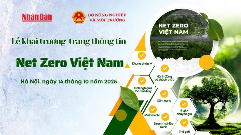 Sáng 14/10, Báo Nhân Dân phối hợp Bộ Nông nghiệp và Môi trường chính thức ra mắt Chuyên trang “Net Zero Việt Nam” tại địa chỉ https://netzero.nhandan.vn. (Ảnh minh họa)