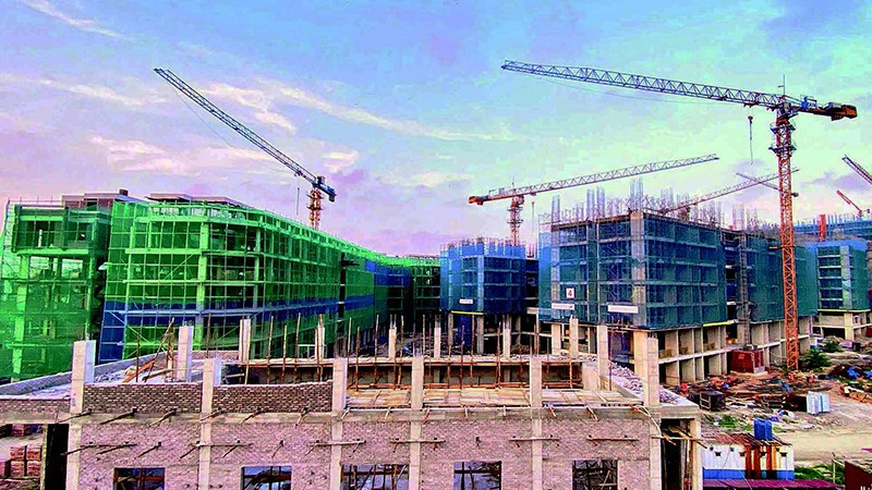 Dự án nhà ở xã hội tại Tổng kho 3 Lạc Viên (Hải Phòng), khi hoàn thành sẽ bố trí cho cán bộ, công chức ở xa về trung tâm làm việc. (Ảnh: XUÂN TRƯỜNG)