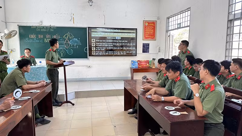 Khoa An ninh chính trị nội bộ, Trường đại học An ninh nhân dân tổ chức Cuộc thi tìm hiểu Luật Bảo vệ bí mật Nhà nước. (Ảnh: BTC)